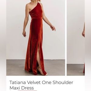 Baltic Born Tatiana Velvet One Shoulder Maxi Dress (Small)